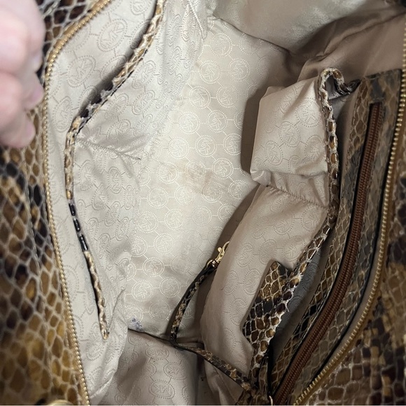 Michael Kors Python Selma Leather Satchel - Picture 3 of 9